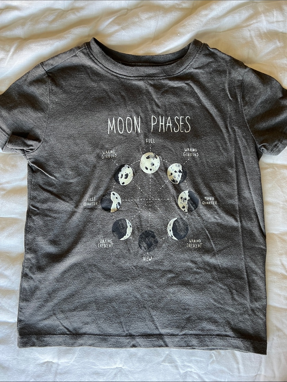 Cat & Jack Charcoal Moon Phases Tee 4/5 xs